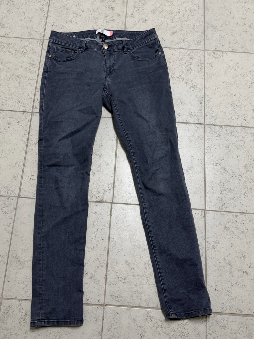 CAbi Women's Dark Grey Slim Boyfriend Jeans Size 6 Casual Denim